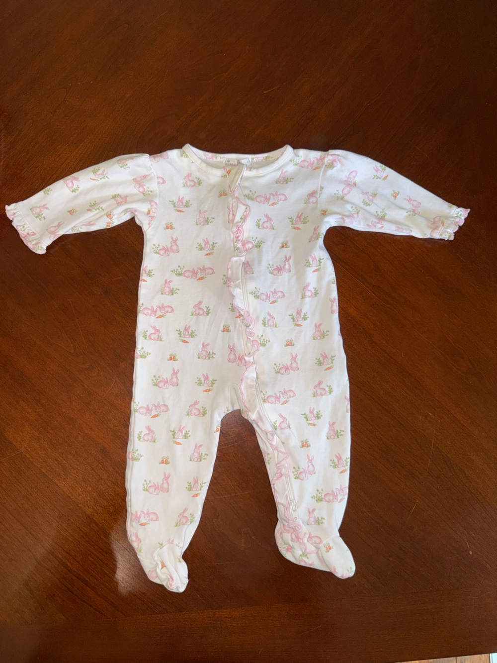 Kissy kissy Baby Girls White and Pink Floral One-Piece Sleepwear
